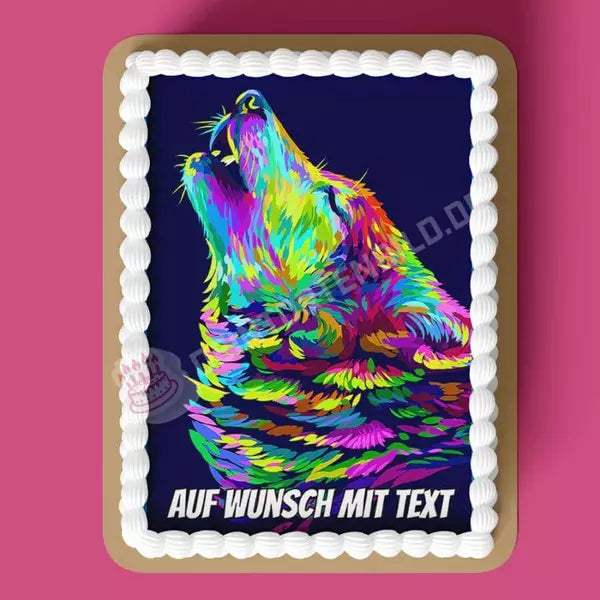 Rechteck Motiv: Wolf bunt - Hochwertige und individuelle Tortenaufleger für jeden Anlass
Tortenaufleger Wolf bunt in 26cm x 18cm Rechteck
Unsere Tortenaufleger sind ein ideales Geschenk für bes - A4 Tortenbild - DeintortenbildRechteck Motiv