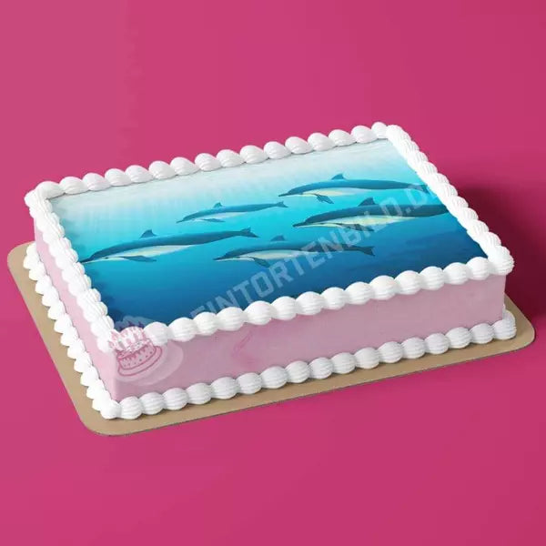 Rechteck Motiv: Delfine Unterwasser - Hochwertige und individuelle Tortenaufleger für jeden Anlass
Tortenaufleger Delfine Unterwasser in 26cm x 18cm Rechteck
Unsere Tortenaufleger sind ein ideales Gesche - Tortenbild - DeintortenbildRechteck Motiv