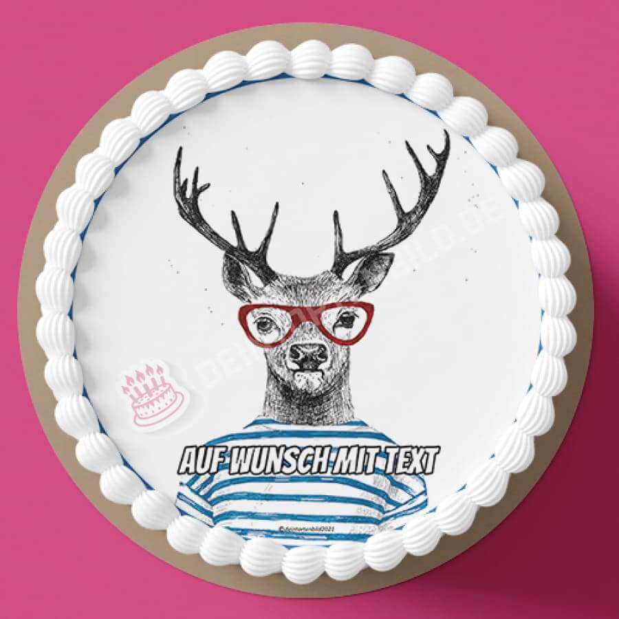 Motiv: Hipster Hirsch - Hochwertige und individuelle Tortenaufleger für jeden Anlass
Tortenaufleger Hipster Hirsch 20cm Kreis
Unsere Tortenaufleger sind ein ideales Geschenk für besondere - Tortenbild - DeintortenbildHipster Hirsch