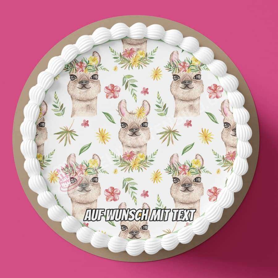Motiv: Lama Muster - Hochwertige und individuelle Tortenaufleger für jeden Anlass
Tortenaufleger Lama Muster in 20cm Kreis
Unsere Tortenaufleger sind ein ideales Geschenk für besondere M - Tortenbild - DeintortenbildLama Muster
