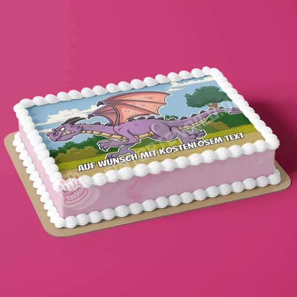 Rechteck Motiv: Cartoon Drache Lila - Hochwertige und individuelle Tortenaufleger für jeden Anlass
Tortenaufleger Cartoon Drache Lila in 26cm x 18cm Rechteck
Unsere Tortenaufleger sind ein ideales Gesche - A4 Tortenbild - DeintortenbildCartoon Drache Lila