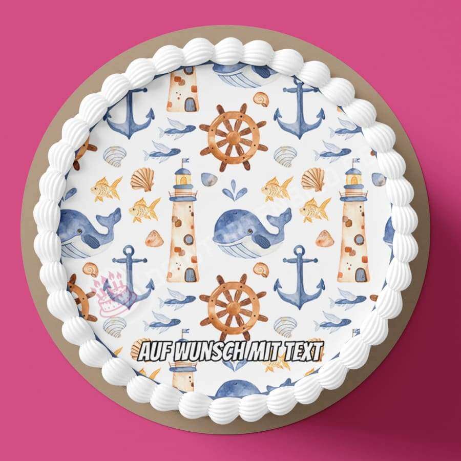 Motiv: Maritimes Muster - Hochwertige und individuelle Tortenaufleger für jeden Anlass
Tortenaufleger Maritimes Muster in 20cm Kreis
Unsere Tortenaufleger sind ein ideales Geschenk für besond - Tortenbild - DeintortenbildMaritimes Muster