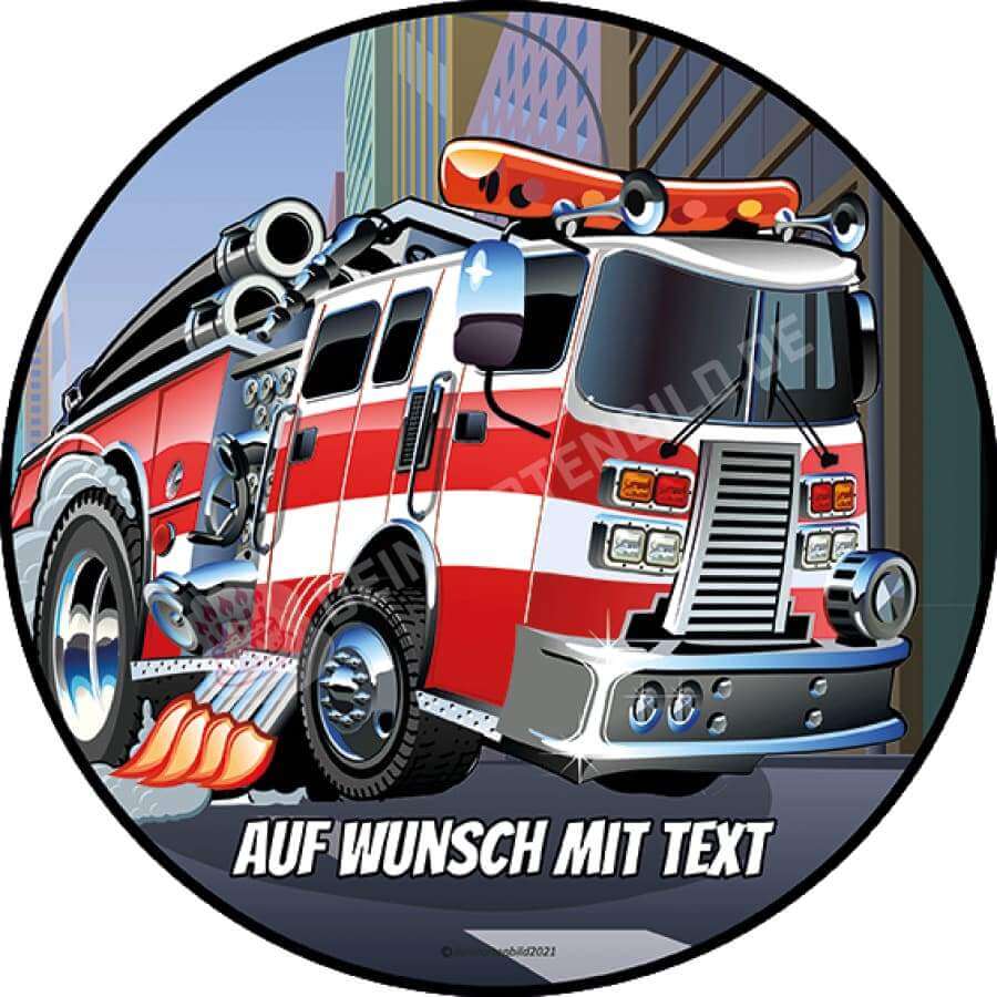 Motiv: Rasendes Feuerwehrauto - Hochwertige und individuelle Tortenaufleger für jeden Anlass
Tortenaufleger Rasendes Feuerwehrauto in 20cm Kreis
Unsere Tortenaufleger sind ein ideales Geschenk für - Tortenbild - DeintortenbildRasendes Feuerwehrauto