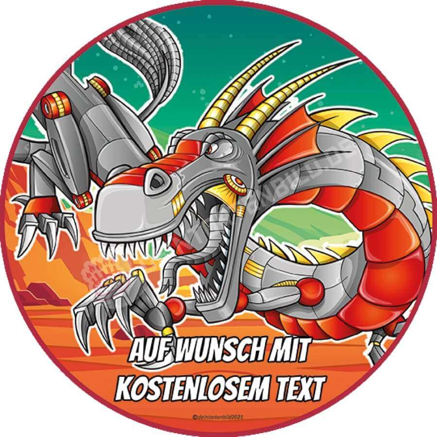 Motiv: Roboter Drache - Hochwertige und individuelle Tortenaufleger für jeden Anlass
Tortenaufleger Roboter Drache 20cm Kreis
Unsere Tortenaufleger sind ein ideales Geschenk für besondere - Tortenbild - DeintortenbildRoboter Drache