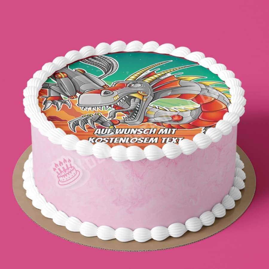 Motiv: Roboter Drache - Hochwertige und individuelle Tortenaufleger für jeden Anlass
Tortenaufleger Roboter Drache 20cm Kreis
Unsere Tortenaufleger sind ein ideales Geschenk für besondere - Tortenbild - DeintortenbildRoboter Drache