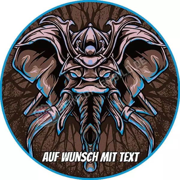 Motiv: Samurai Elefant - Hochwertige und individuelle Tortenaufleger für jeden Anlass
Tortenaufleger Samurai Elefant 20cm Kreis
Unsere Tortenaufleger sind ein ideales Geschenk für besondere - Tortenbild - DeintortenbildSamurai Elefant