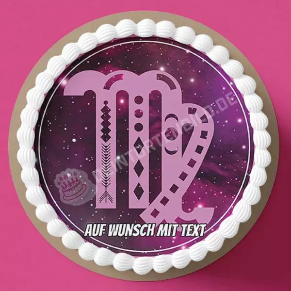 Motiv: Sternzeichen Symbol Jungfrau - Hochwertige und individuelle Tortenaufleger für jeden Anlass
Tortenaufleger Sternzeichen Symbol Jungfrau 20cm Kreis
Unsere Tortenaufleger sind ein ideales Geschenk - Tortenbild - DeintortenbildSternzeichen Symbol Jungfrau