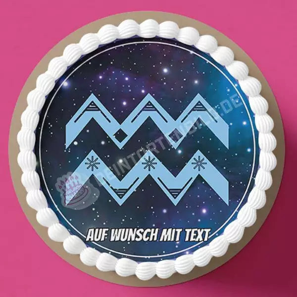 Motiv: Sternzeichen Symbol Wassermann - Hochwertige und individuelle Tortenaufleger für jeden Anlass
Tortenaufleger Sternzeichen Symbol Wassermann 20cm Kreis
Unsere Tortenaufleger sind ein ideales Geschen - Tortenbild - DeintortenbildSternzeichen Symbol Wassermann