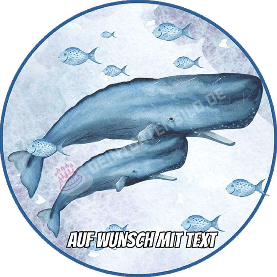 Motiv: Pottwale - Hochwertige und individuelle Tortenaufleger für jeden Anlass
Tortenaufleger Pottwale 20cm Kreis
Unsere Tortenaufleger sind ein ideales Geschenk für besondere Mensch - Tortenbild - DeintortenbildMotiv