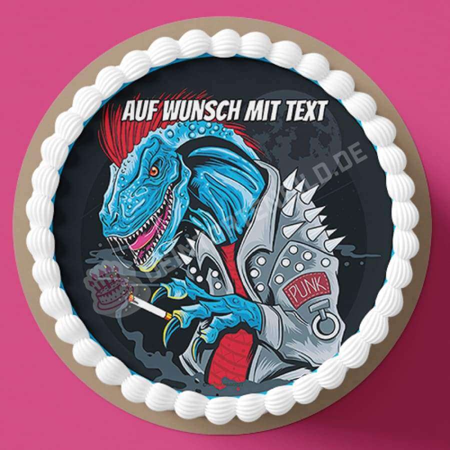 Motiv: Punk Dino - Hochwertige und individuelle Tortenaufleger für jeden Anlass
Tortenaufleger Punk Dino in 20cm Kreis
Unsere Tortenaufleger sind ein ideales Geschenk für besondere Me - Tortenbild - DeintortenbildPunk Dino
