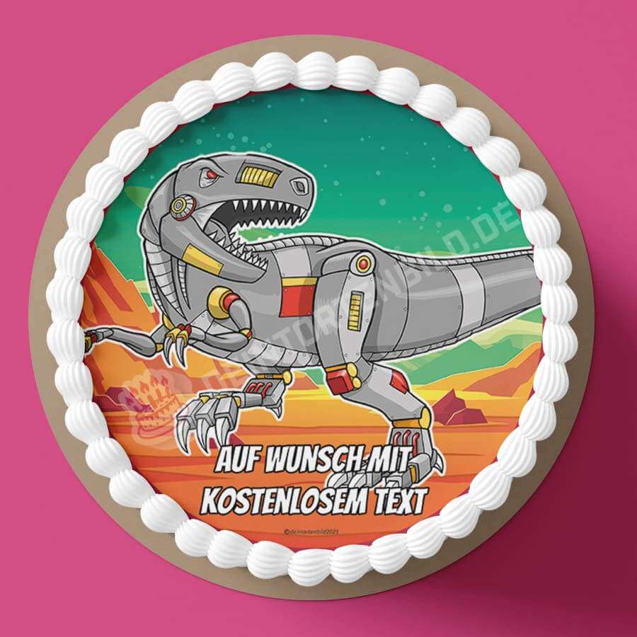 Motiv: Roboter Raptor - Hochwertige und individuelle Tortenaufleger für jeden Anlass
Tortenaufleger Roboter Raptor 20cm Kreis
Unsere Tortenaufleger sind ein ideales Geschenk für besondere - Tortenbild - DeintortenbildRoboter Raptor
