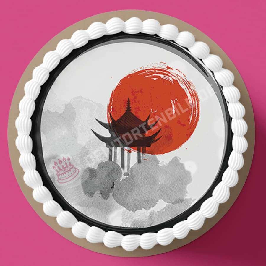 Motiv: Asiatischer Tempel - Hochwertige und individuelle Tortenaufleger für jeden Anlass
Tortenaufleger Asiatischer Tempel in 20cm Kreis
Dieser Tortenaufleger mit einem asiatischen Tempel und R - Tortenbild - DeintortenbildAsiatischer Tempel