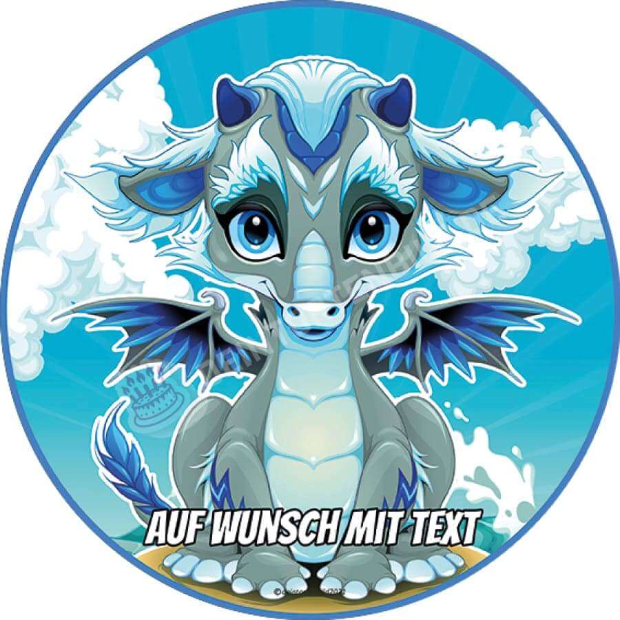 Motiv: Baby Luftdrache - Hochwertige und individuelle Tortenaufleger für jeden Anlass
Tortenaufleger Baby Luftdrache in 20cm Kreis
Dieser Tortenaufleger mit einem Baby Luftdrache in blau is - Tortenbild - DeintortenbildBaby Luftdrache