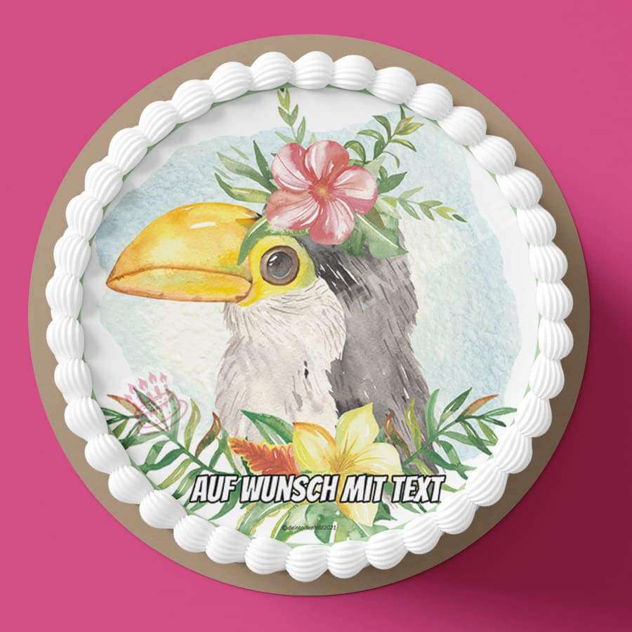 Motiv: Baby Tucan Vogel - Hochwertige und individuelle Tortenaufleger für jeden Anlass
Tortenaufleger Baby Tucan Vogel in 20cm Kreis
Dieser Tortenaufleger mit einem Baby Tucan Vogel, der eine - Tortenbild - DeintortenbildBaby Tucan Vogel