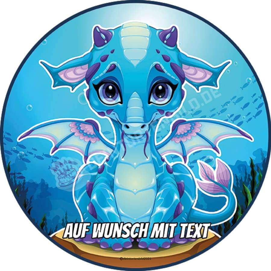 Motiv: Baby Wasserdrache - Hochwertige und individuelle Tortenaufleger für jeden Anlass
Tortenaufleger Baby Wasserdrache in 20cm Kreis
Dieser Tortenaufleger mit einem Baby Wasserdrache in bla - Tortenbild - DeintortenbildBaby Wasserdrache