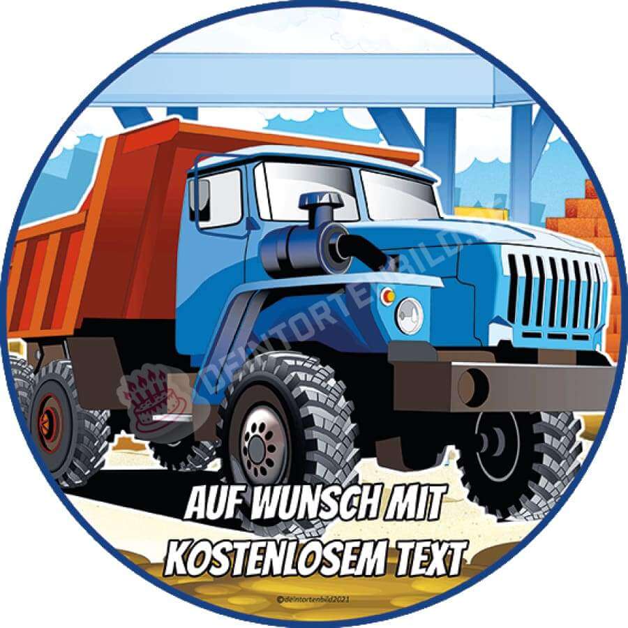 Motiv: Baustelle Kipperfahrzeug - Hochwertige und individuelle Tortenaufleger für jeden Anlass
Tortenaufleger Baustelle Kipperfahrzeug 20cm Kreis
Dieser Tortenaufleger mit einem blauen Baustellen Ki - Tortenbild - DeintortenbildBaustelle Kipperfahrzeug