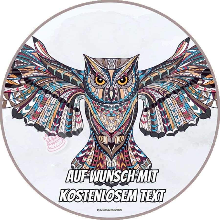 Motiv: Abstrakt - Eule - Hochwertige und individuelle Tortenaufleger für jeden Anlass
Tortenaufleger Abstrakt - Eule 20cm Kreis
Ein Aufleger mit einer abstrakten Eule
Unsere Tortenaufleger - Tortenbild - DeintortenbildAbstrakt - Eule