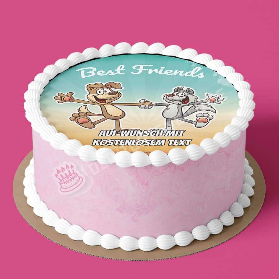 Motiv: Beste Freunde - Hund und Wolf - Hochwertige und individuelle Tortenaufleger für jeden Anlass
Tortenaufleger Beste Freunde - Hund und Wolf in 20cm Kreis
Dieser Tortenaufleger mit einem Hund und ein - Tortenbild - DeintortenbildBeste Freunde - Hund und Wolf