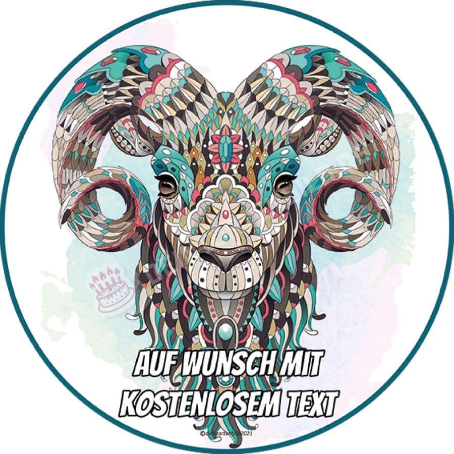 Motiv: Abstrakt - Widder - Hochwertige und individuelle Tortenaufleger für jeden Anlass
Tortenaufleger Abstrakt - Widder 20cm Kreis
Ein Aufleger mit einem abstrakten Widderkopf
Unsere Tortena - Tortenbild - DeintortenbildAbstrakt - Widder