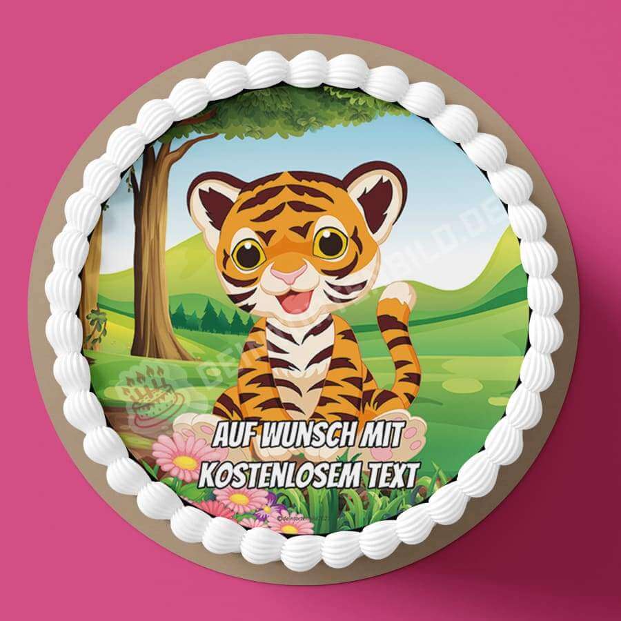 Motiv: Baby Tiger im Gras - Hochwertige und individuelle Tortenaufleger für jeden Anlass
Tortenaufleger Baby Tiger im Gras in 20cm Kreis
Dieser Tortenaufleger mit einem fröhlichen Baby Tiger i - Tortenbild - DeintortenbildBaby Tiger im Gras