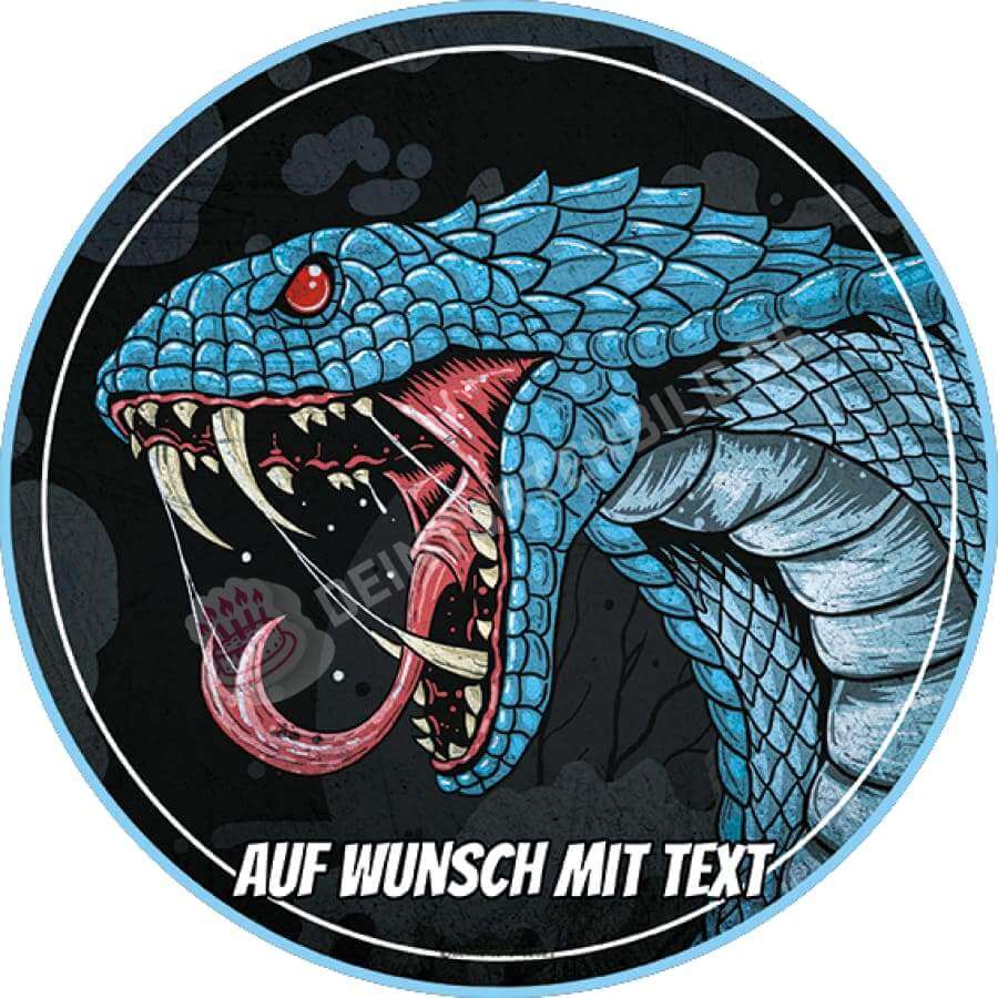 Motiv: Blaue Kobra Schlange - Hochwertige und individuelle Tortenaufleger für jeden Anlass
Tortenaufleger Blaue Kobra Schlange 20cm Kreis
Dieser Tortenaufleger mit einer wütenden blauen Kobra Sc - Tortenbild - DeintortenbildBlaue Kobra Schlange