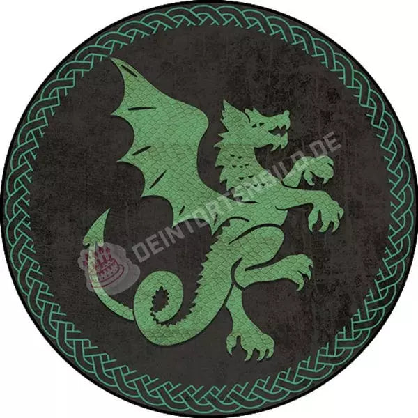 Motiv: Wappen Tier - Drache - Hochwertige und individuelle Tortenaufleger für jeden Anlass
Tortenaufleger Wappen Tier - Drache in 20cm Kreis
Dieser Tortenaufleger mit einem grünen Drachen ist ei - Tortenbild - DeintortenbildWappen Tier - Drache