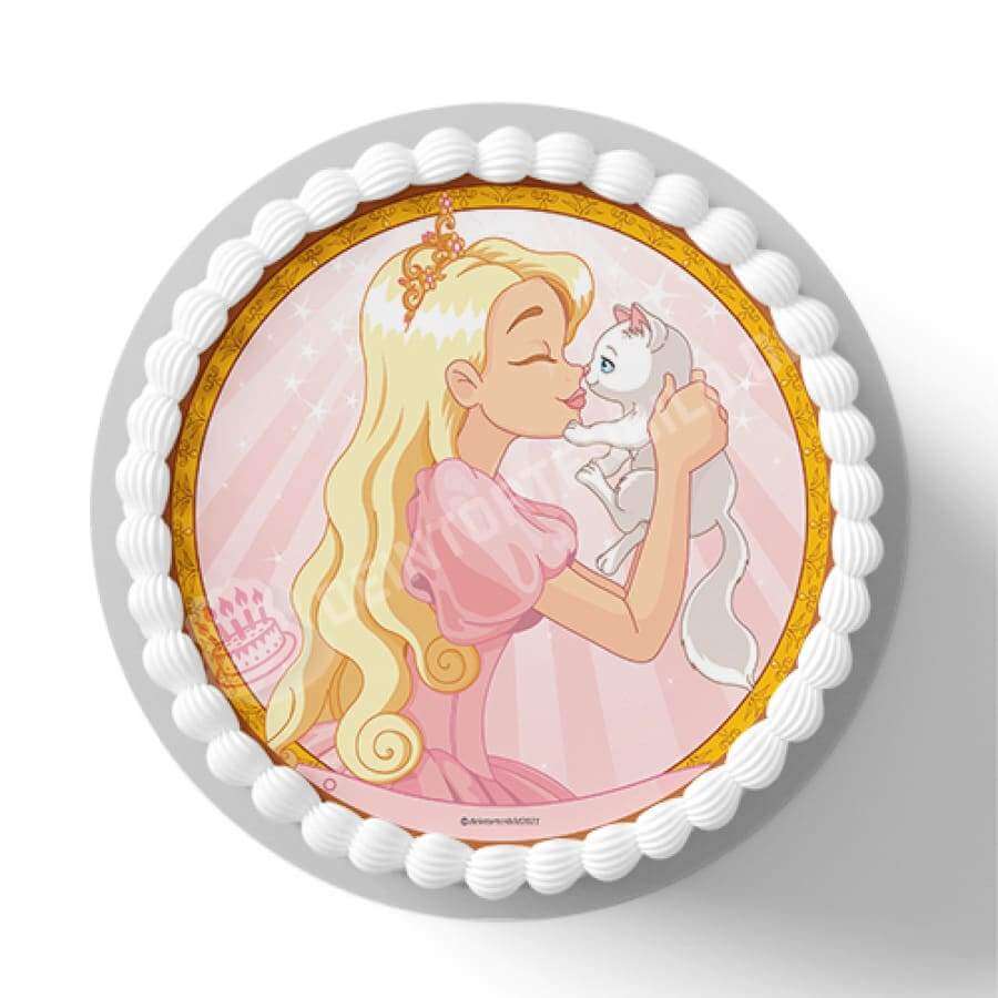 Motiv: Prinzessin kuschelt mit Katze - Hochwertige und individuelle Tortenaufleger für jeden Anlass
Tortenaufleger Prinzessin kuschelt mit Katze in 20cm Kreis
Ein Aufleger mit einer Prinzessin und einer - Tortenbild - DeintortenbildPrinzessin kuschelt mit Katze
