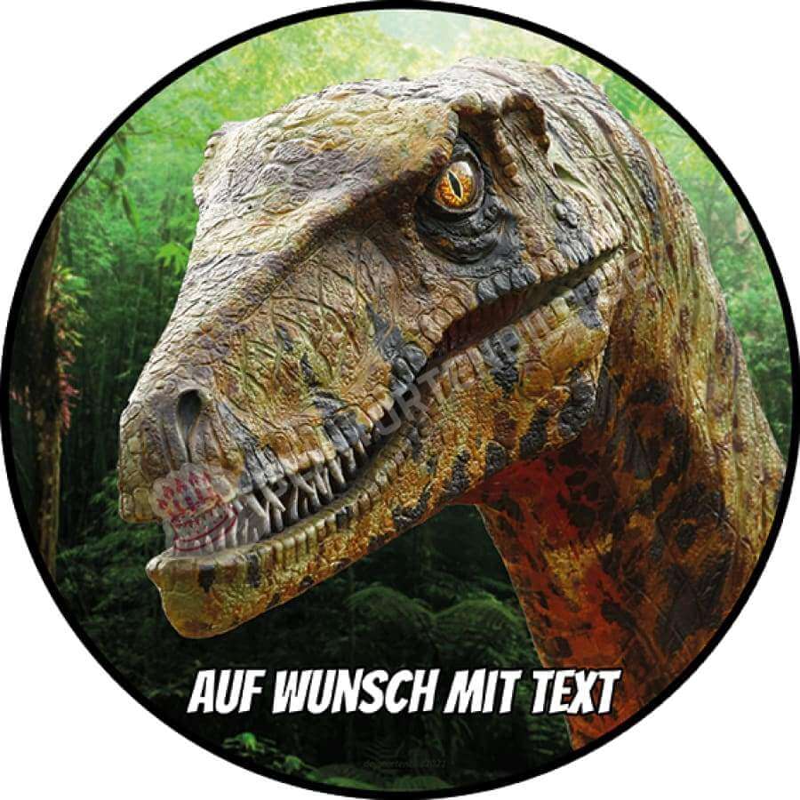 Motiv: Raptor Dino Kopf - Hochwertige und individuelle Tortenaufleger für jeden Anlass
Tortenaufleger Raptor Dino Kopf in 20cm Kreis
Dieser Tortenaufleger mit einem realistisches Raptor ist - Tortenbild - DeintortenbildRaptor Dino Kopf