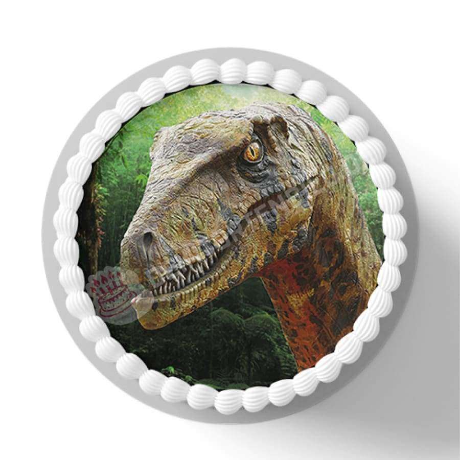 Motiv: Raptor Dino Kopf - Hochwertige und individuelle Tortenaufleger für jeden Anlass
Tortenaufleger Raptor Dino Kopf in 20cm Kreis
Dieser Tortenaufleger mit einem realistisches Raptor ist - Tortenbild - DeintortenbildRaptor Dino Kopf