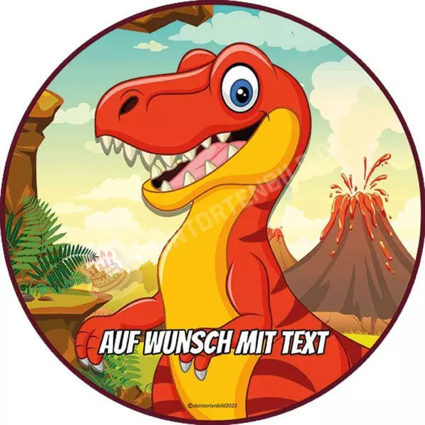 Motiv: Roter T-Rex Dino - Hochwertige und individuelle Tortenaufleger für jeden Anlass
Tortenaufleger Roter T-Rex Dino in 20cm Kreis
Unsere Tortenaufleger sind ein ideales Geschenk für beson - Tortenbild - Deintortenbild-Rex Dino