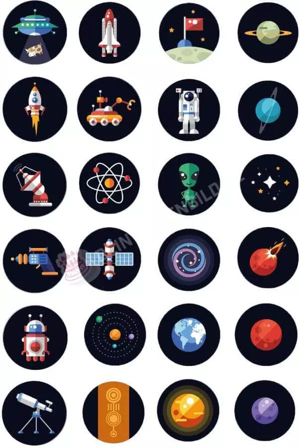 Muffinaufleger Motiv: Weltall und Wissenschaft - Hochwertige und individuelle Muffinaufleger für jeden Anlass
Muffinaufleger Weltall und Wissenschaft in 4-5cm Kreis
Unsere Muffinaufleger sind ein ideales Geschenk f - Muffinaufleger - DeintortenbildWeltall und Wissenschaft