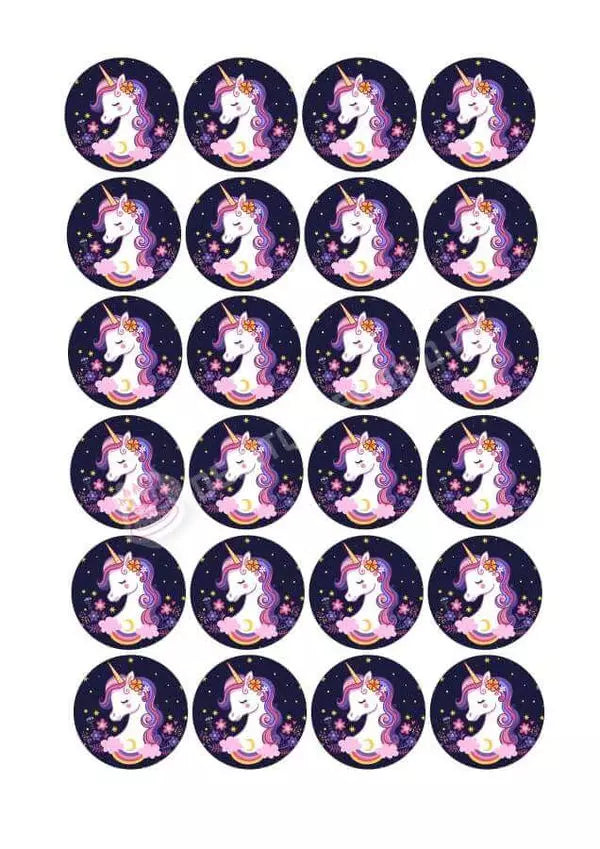 Muffinaufleger Motiv: Einhorn - Deintortenbild.de Tortenaufleger aus Esspapier: Oblatenpapier / 15 Stück x 5cm, Oblatenpapier / 24 Stück x 4cm, Zuckerpapier / 15 Stück x 5cm, Zuckerpapier / 24 Stück x 4cm, Fondantpapier / 15 Stück x 5cm, Fondantpapier / 24 Stück x 4cm