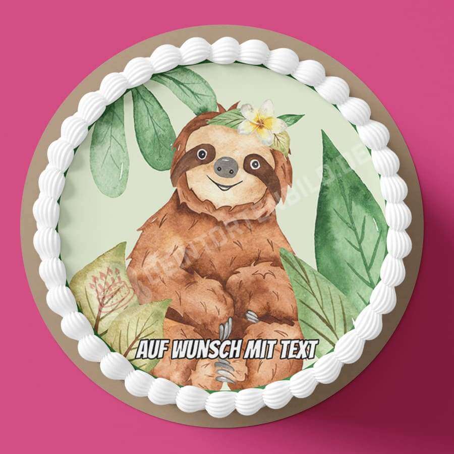 Motiv: Faultier - Hochwertige und individuelle Tortenaufleger für jeden Anlass
Tortenaufleger Faultier 20cm Kreis
Unsere Tortenaufleger sind ein ideales Geschenk für besondere Mensch - Tortenbild - DeintortenbildMotiv