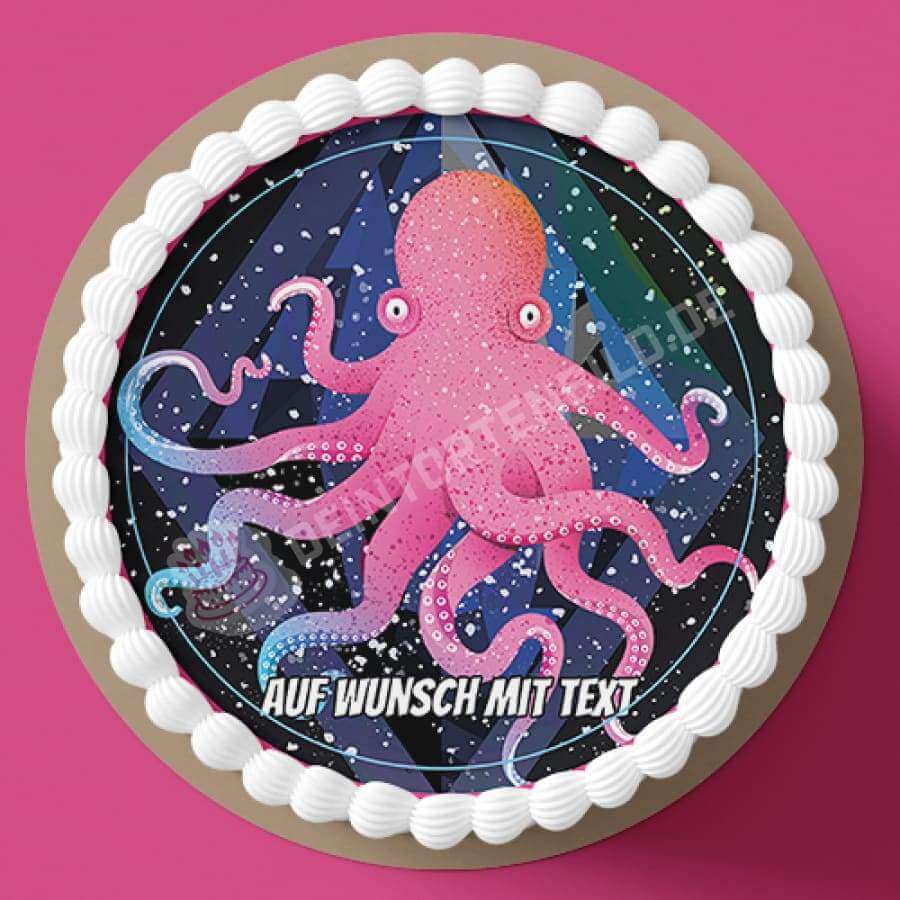 Motiv: Bunter Oktopus - Hochwertige und individuelle Tortenaufleger für jeden Anlass
Tortenaufleger Bunter Oktopus in 20cm Kreis
Dieser Tortenaufleger mit einem rosanen Oktopus ist ein ide - A4 Tortenbild - DeintortenbildBunter Oktopus
