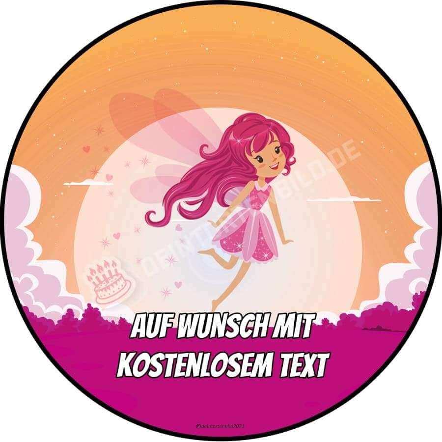 Motiv: Cartoon Fee RosaHochwertige und individuelle Tortenaufleger für jeden Anlass
Tortenaufleger Cartoon Fee Rosa in 20cm Kreis
Unsere Tortenaufleger sind ein ideales Geschenk für besonTortenbildDeintortenbildCartoon Fee Rosa