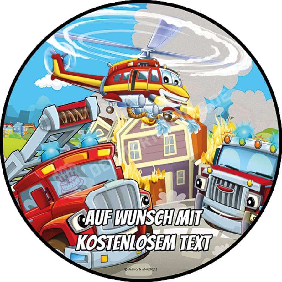 Motiv: Cartoon Feuerwehreinsatz - Hochwertige und individuelle Tortenaufleger für jeden Anlass
Tortenaufleger Cartoon Feuerwehreinsatz in 20cm Kreis
Unsere Tortenaufleger sind ein ideales Geschenk f - Tortenbild - DeintortenbildCartoon Feuerwehreinsatz