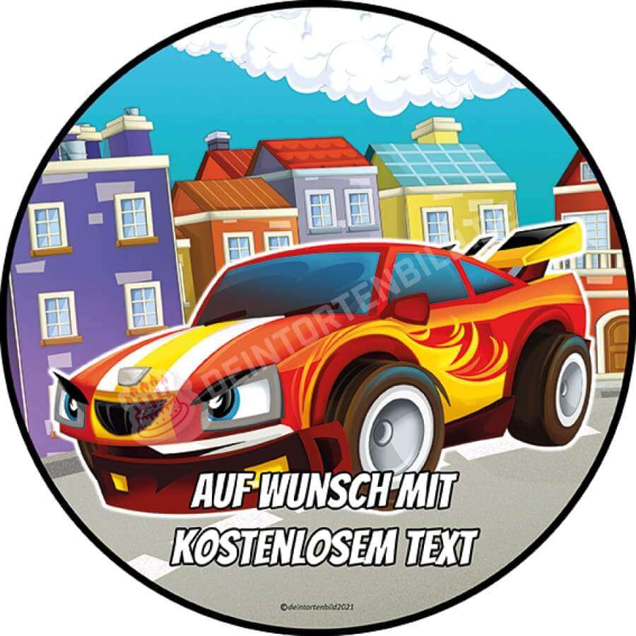Motiv: Cartoon Rennauto - Hochwertige und individuelle Tortenaufleger für jeden Anlass
Tortenaufleger Cartoon Rennauto in 20cm Kreis
Unsere Tortenaufleger sind ein ideales Geschenk für beson - Tortenbild - DeintortenbildCartoon Rennauto