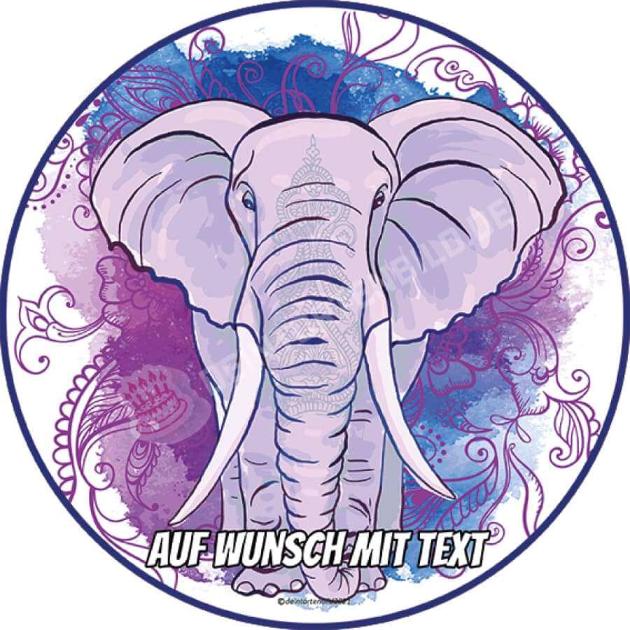 Motiv: Indischer Elefant - Hochwertige und individuelle Tortenaufleger für jeden Anlass
Tortenaufleger Indischer Elefant 20cm Kreis
Unsere Tortenaufleger sind ein ideales Geschenk für besonde - Tortenbild - DeintortenbildIndischer Elefant