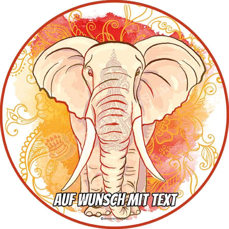 Motiv: Indischer Elefant - Hochwertige und individuelle Tortenaufleger für jeden Anlass
Tortenaufleger Indischer Elefant 20cm Kreis
Unsere Tortenaufleger sind ein ideales Geschenk für besonde - Tortenbild - DeintortenbildIndischer Elefant