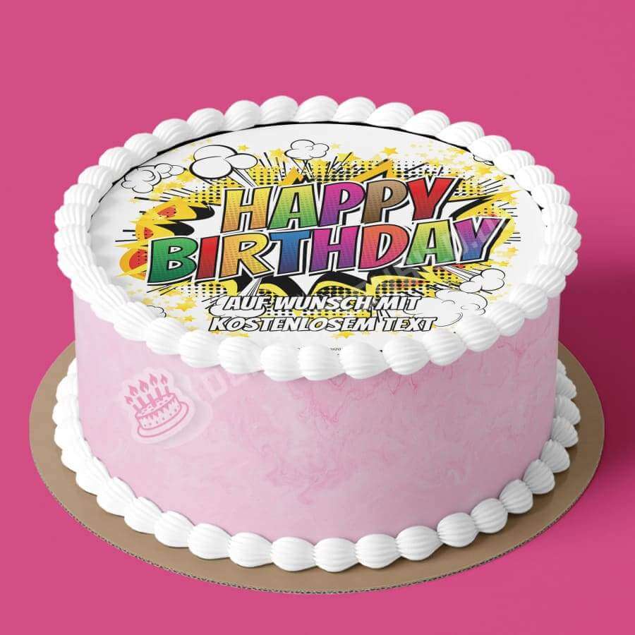 Motiv: Happy Birthday CartoonHochwertige und individuelle Tortenaufleger für jeden Anlass
Tortenaufleger Happy Birthday Cartoon in 20cm Kreis
Unsere Tortenaufleger sind ein ideales Geschenk fürTortenbildDeintortenbildHappy Birthday Cartoon