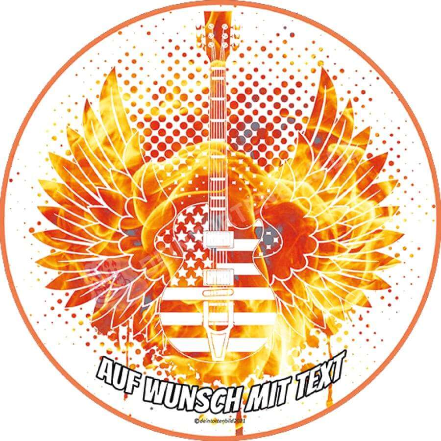 Motiv: Rock n Roll Gitarre - Hochwertige und individuelle Tortenaufleger für jeden Anlass
Tortenaufleger Rock n Roll Gitarre 20cm Kreis
Unsere Tortenaufleger sind ein ideales Geschenk für beson - Tortenbild - DeintortenbildRoll Gitarre