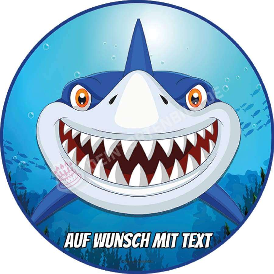 Motiv: Hai von vorne - Hochwertige und individuelle Tortenaufleger für jeden Anlass
Tortenaufleger Hai von vorne in 20cm Kreis
Unsere Tortenaufleger sind ein ideales Geschenk für besonder - Tortenbild - DeintortenbildHai von vorne