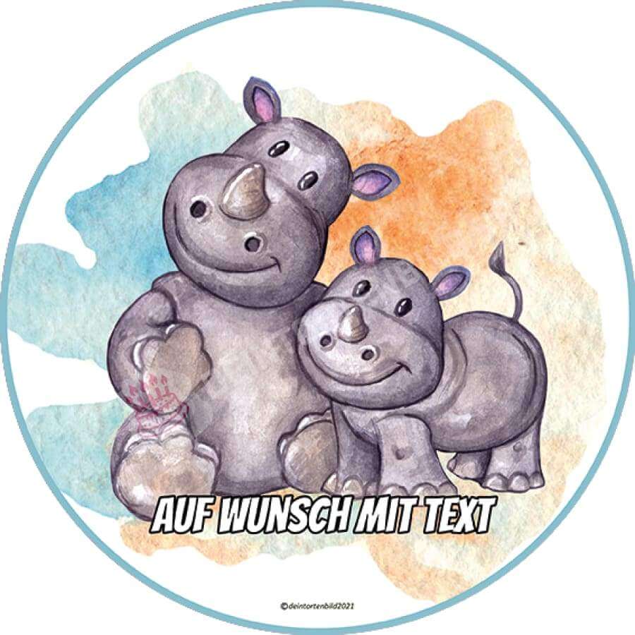 Motiv: Nashorn Baby - Hochwertige und individuelle Tortenaufleger für jeden Anlass
Tortenaufleger Nashorn Baby in 20cm Kreis
Unsere Tortenaufleger sind ein ideales Geschenk für besondere - Tortenbild - DeintortenbildNashorn Baby