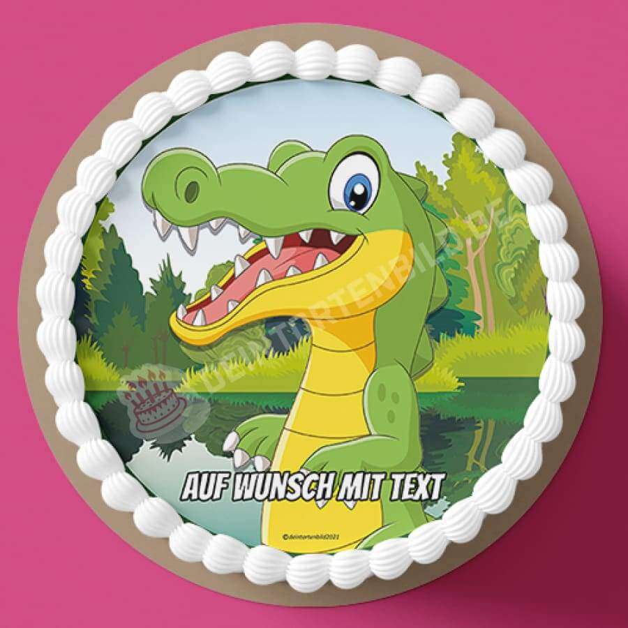 Motiv: Krokodil - Hochwertige und individuelle Tortenaufleger für jeden Anlass
Tortenaufleger Krokodil in 20cm Kreis
Unsere Tortenaufleger sind ein ideales Geschenk für besondere Men - Tortenbild - DeintortenbildMotiv