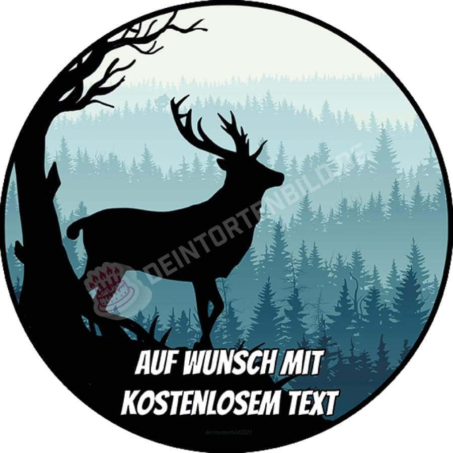 Motiv: Naturszene Hirsch Silhouette von Deintortenbild – Tortenaufleger, Tortenfoto, Tortenbild, personalisiert & individuell bei Deintortenbild.de