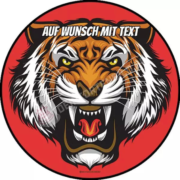 Motiv: Tiger brüllend - Deintortenbild.de Tortenaufleger aus Esspapier: Oblatenpapier / Orange / Metallisch, Oblatenpapier / Orange / Rot, Oblatenpapier / Orange / Blau, Oblatenpapier / Orange / Grün, Oblatenpapier / Blau / Metallisch, Oblatenpapier / Blau / Rot, Oblatenpapier / Blau / Blau, Oblatenpapier / Blau / Grün, Zuckerpapier / Orange / Metallisch, Zuckerpapier / Orange / Rot