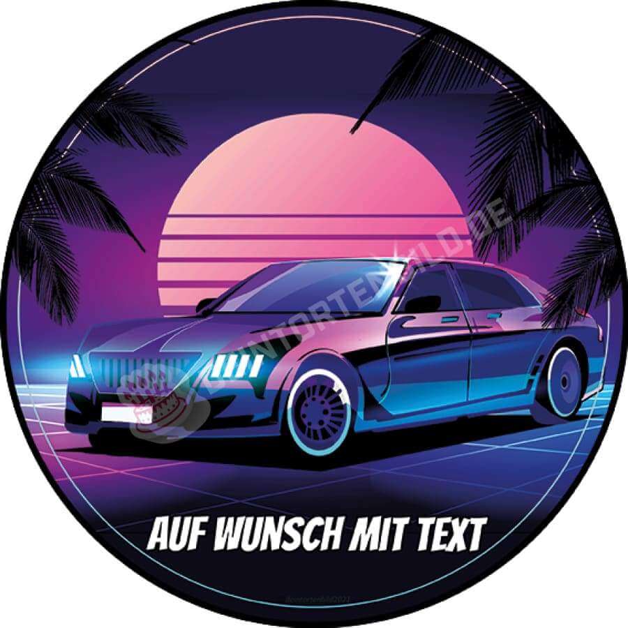 Motiv: Retrowave 80er Stil Auto - Hochwertige und individuelle Tortenaufleger für jeden Anlass
Tortenaufleger Retrowave 80er Stil Auto in 20cm Kreis
Dieser Tortenaufleger mit einem Auto im 80er Retr - Tortenbild - DeintortenbildRetrowave 80er Stil Auto