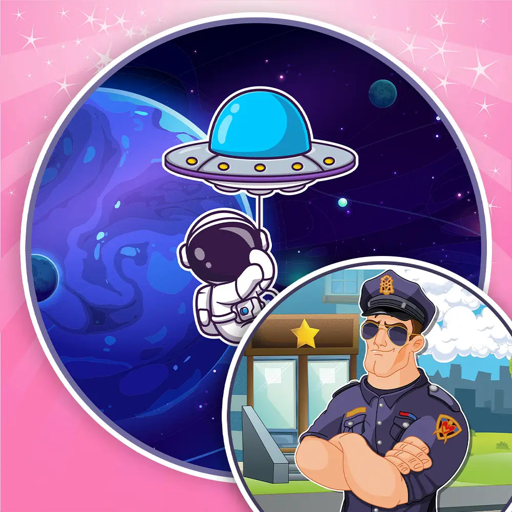 Essbare Tortenaufleger inspiriert von verschiedenen Berufen