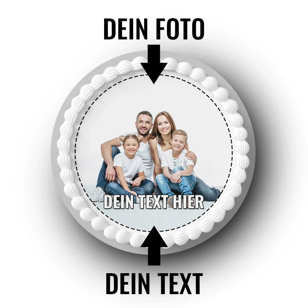 Essbarer Tortenaufleger mit Foto online individuell anpassen