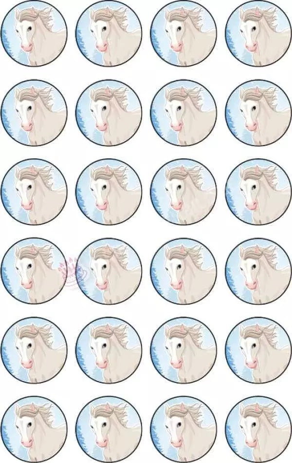 Muffinaufleger Motiv: Beiges Pferd (24x4cm) von Deintortenbild – Tortenaufleger, Tortenfoto, Tortenbild, personalisiert & individuell bei Deintortenbild.de